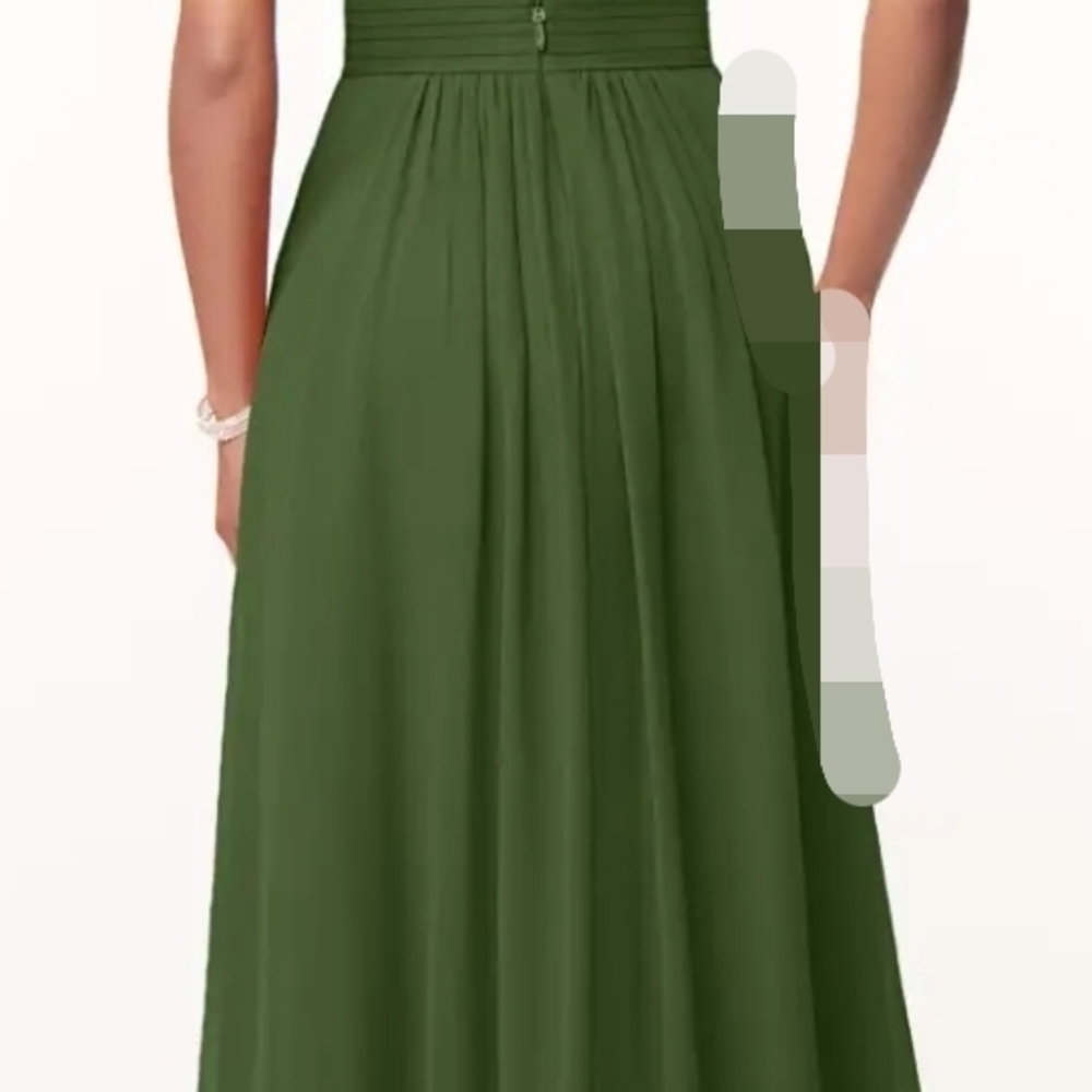 Azazie Green Pleated Maxi Sundress for Wedding Guest - Picture 2 of 9